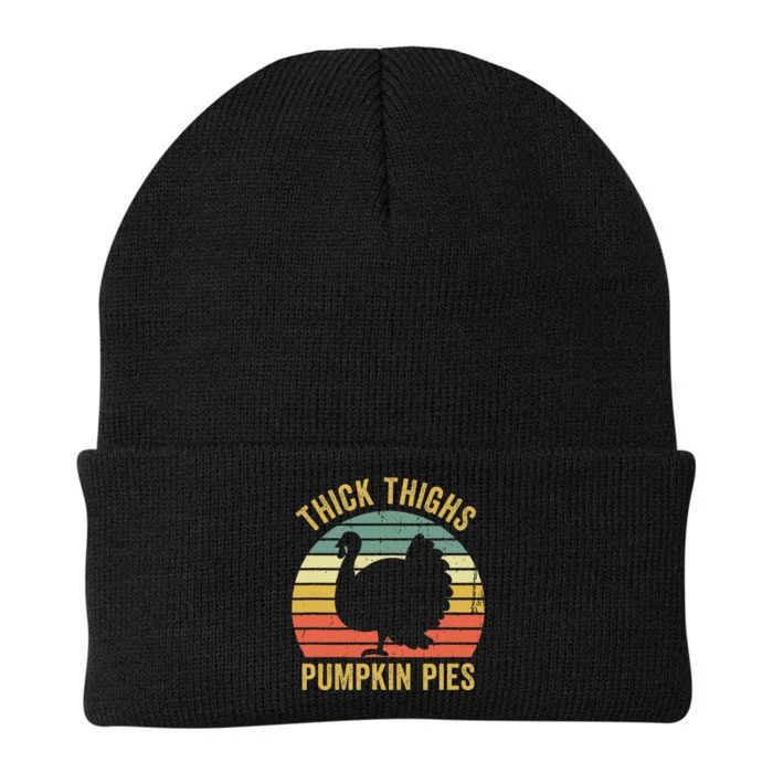 Thick Thighs Pumpkin Pies Thanksgiving Knit Cap Winter Beanie