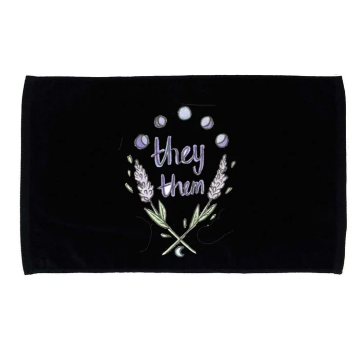 They Them Pronouns Flowers Microfiber Hand Towel