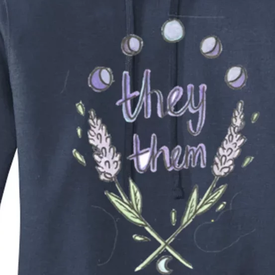 They Them Pronouns Flowers Women's Pullover Hoodie