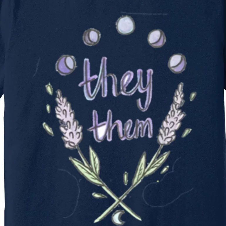 They Them Pronouns Flowers Premium T-Shirt