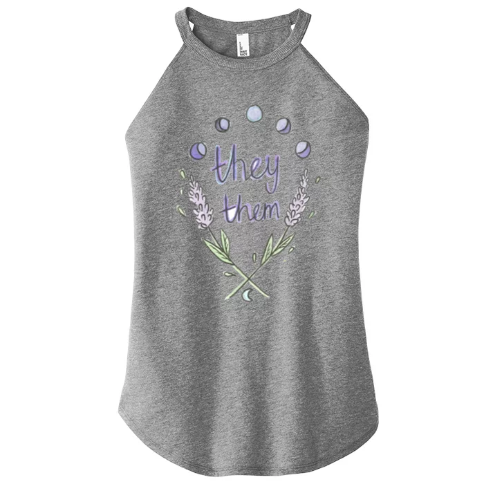 They Them Pronouns Flowers Women’s Perfect Tri Rocker Tank