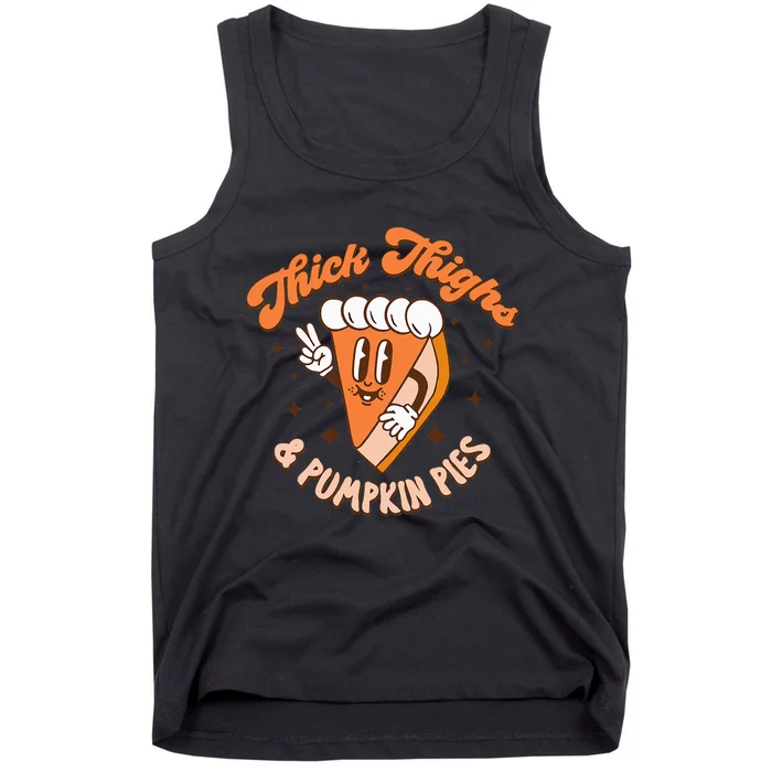 Thick Thighs & Pumpkin Pies Funny Thanksgiving Matching Tank Top