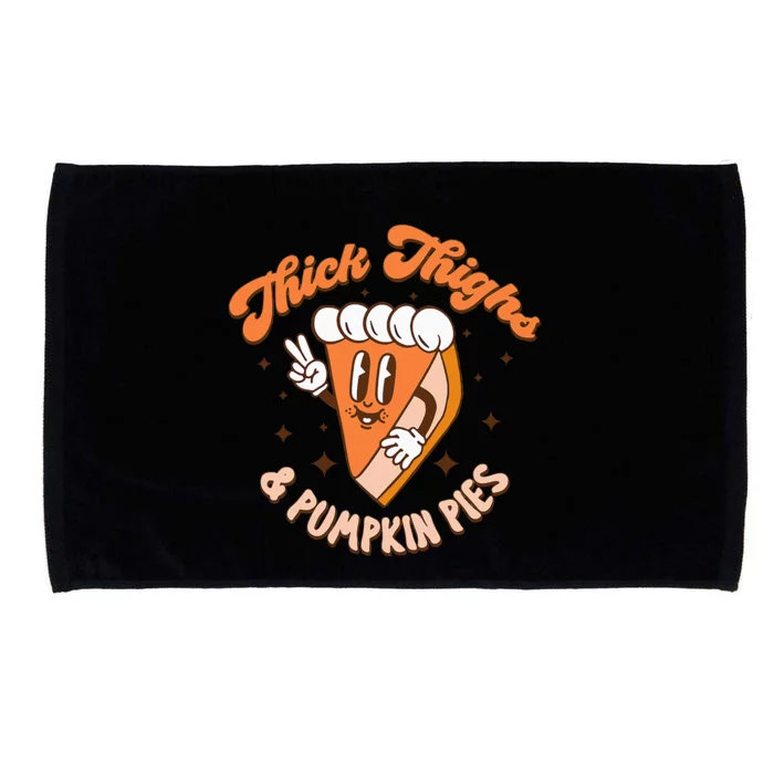 Thick Thighs & Pumpkin Pies Funny Thanksgiving Matching Microfiber Hand Towel