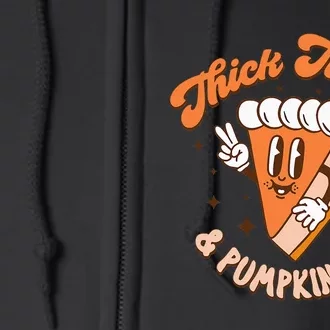 Thick Thighs & Pumpkin Pies Funny Thanksgiving Matching Full Zip Hoodie