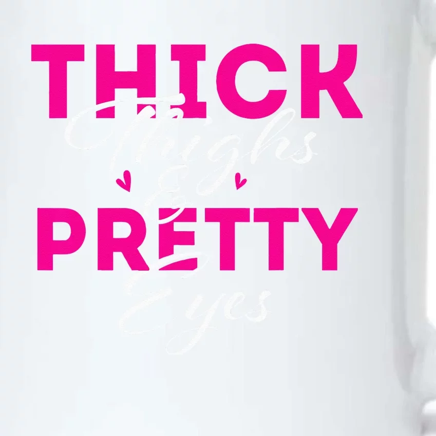 Thick Thighs & Pretty Eyes Workout Fitness Black Color Changing Mug