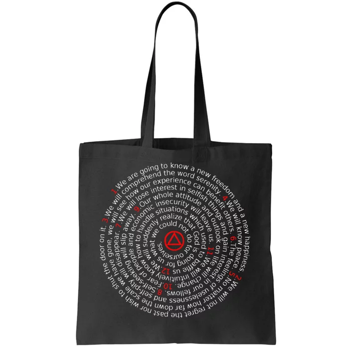 The Twelve Promises Aa 12 Step Recovery Spiral Tote Bag