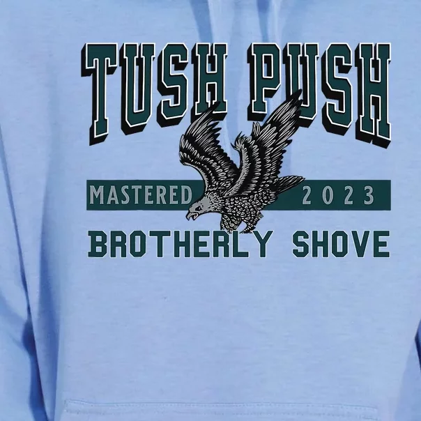 The Tush Push Eagles Brotherly Shove Unisex Surf Hoodie