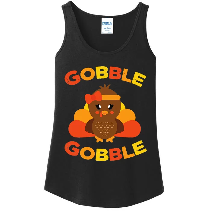 Thanksgiving Turkey Pilgrim Hat Festive Holiday Ladies Essential Tank