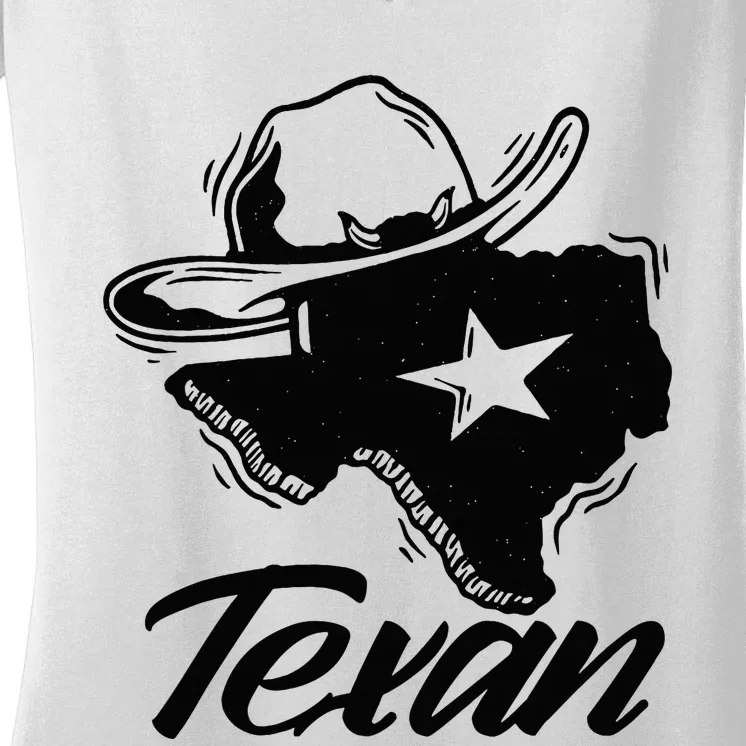 Texan Texas Patriotic Pride Women's V-Neck T-Shirt