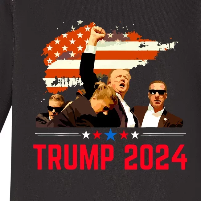 Trump Trending Political Pennsylvania Trump 2024 Baby Long Sleeve Bodysuit