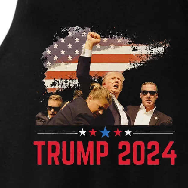 Trump Trending Political 2024 Pennsylvania Design Ladies Tri-Blend Wicking Tank