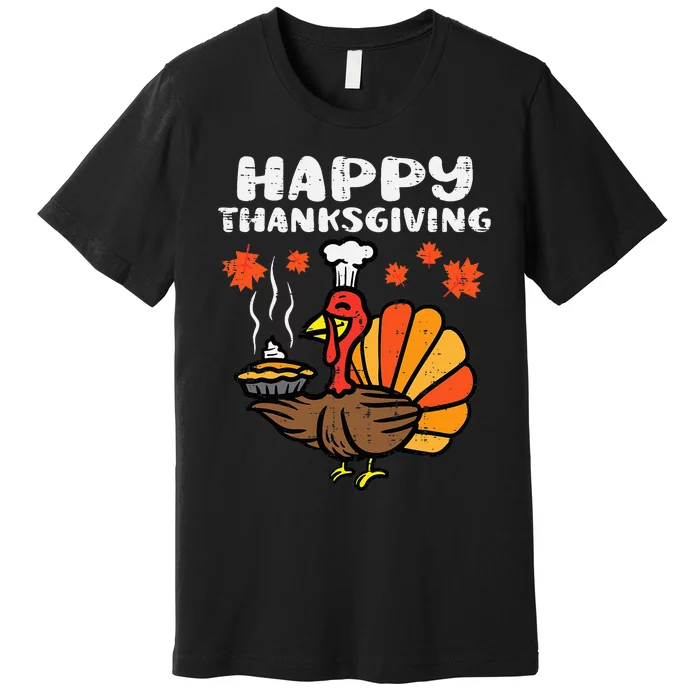 Thanksgiving Turkey Pumpkin Pie Festive Fall Decor Premium T-Shirt