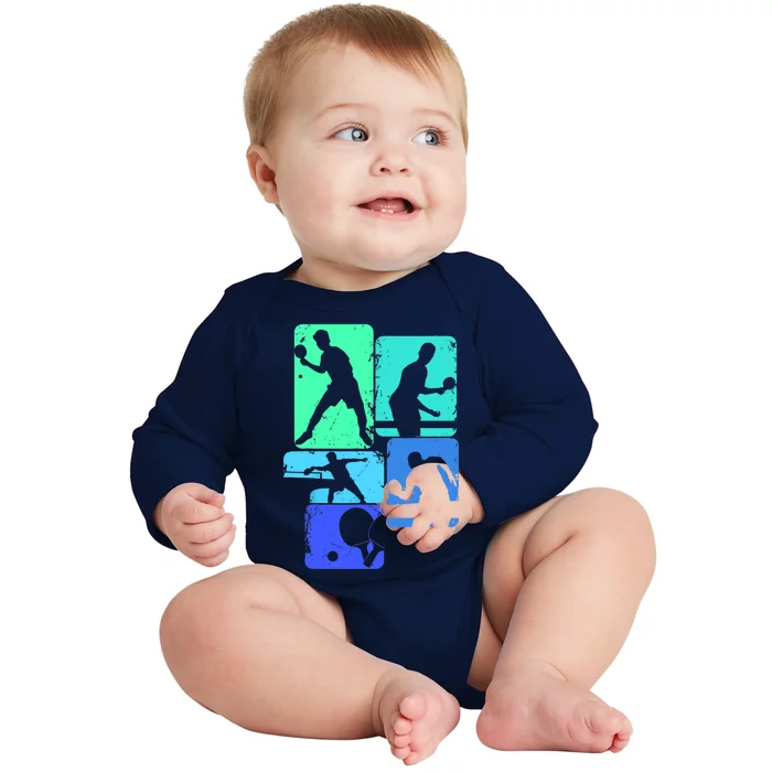 Table Tennis Ping Pong Baby Long Sleeve Bodysuit