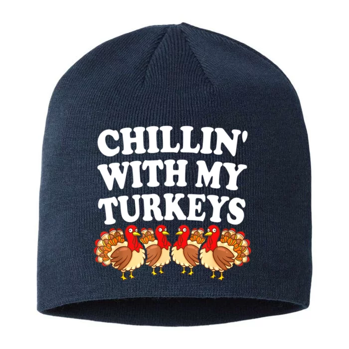 Turkeys Thanksgiving Pilgrim Holiday | & Womens 8 1/2in Sustainable Knit Beanie