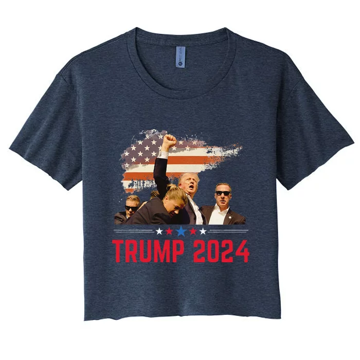 Trump Trending Political Pennsylvania Trump 2024 Women's Crop Top Tee