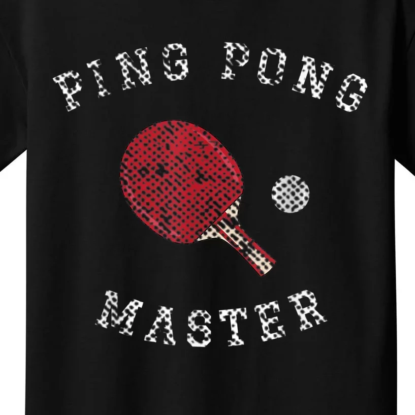 Tennis Pong Master Funny Quote Graphic Print Kids TeeShirtPalace