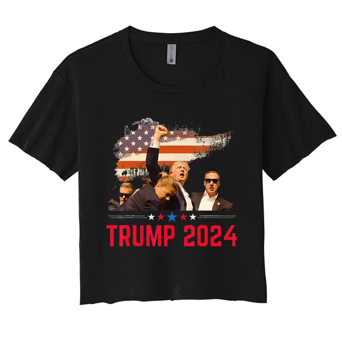 Trump Trending Political Pennsylvania Trump 2024 Women's Crop Top Tee