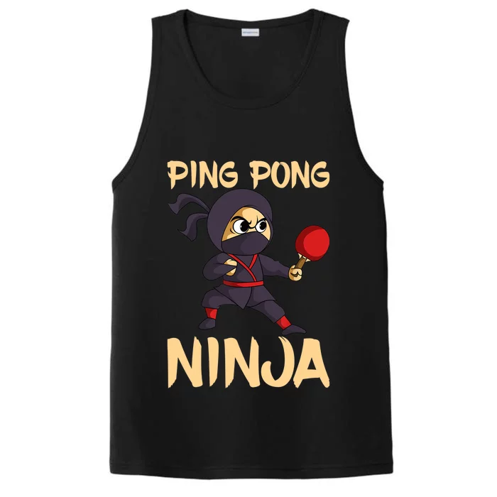 Table Tennis Ping Pong Ninja Lover Performance Tank