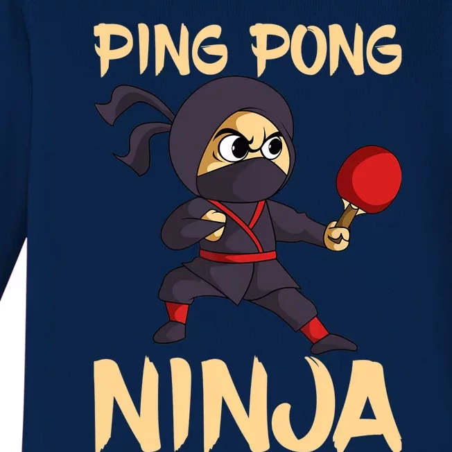 Table Tennis Ping Pong Ninja Lover Baby Long Sleeve Bodysuit