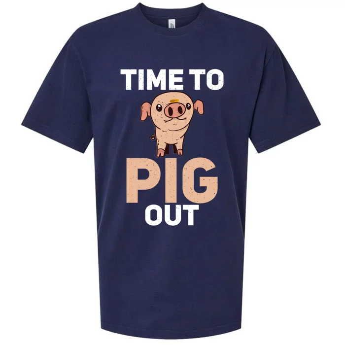 Time To Pig Out Pig Owner Pig Farmer Gift Sueded Cloud Jersey T-Shirt