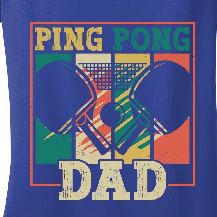 Table Tennis Player Father Ping Pong Dad Funny Table Tennis Great Gift Women's V-Neck T-Shirt