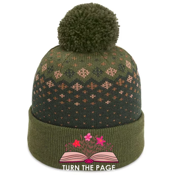 Turn The Page ShirtTeacher Floral Book TTurn The Page The Baniff Cuffed Pom Beanie