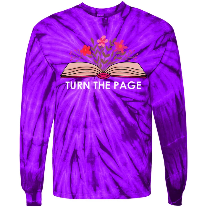 Turn The Page ShirtTeacher Floral Book TTurn The Page Tie-Dye Long Sleeve Shirt