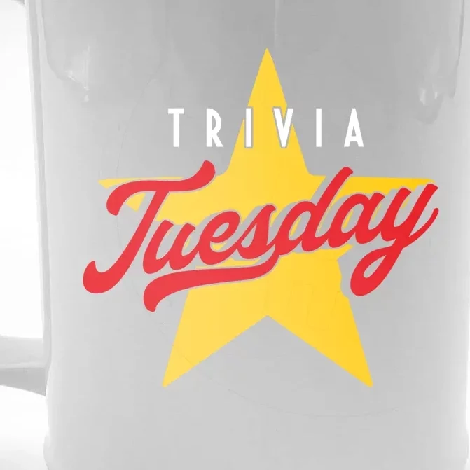 Trivia Tuesday Quiz Games Show Trivia Night Gift Front & Back Beer Stein