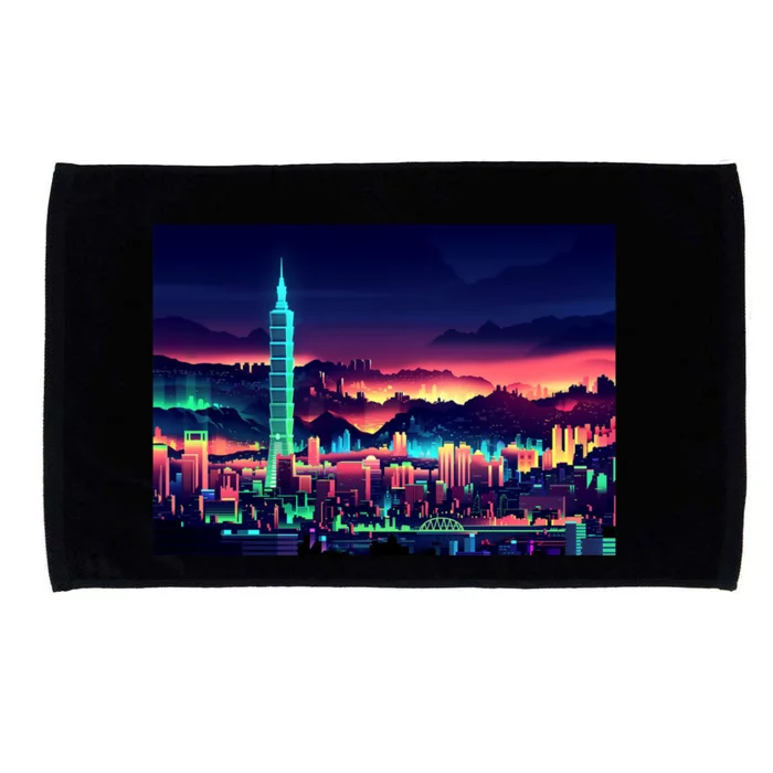 Taipei Taiwan Retro Vintage Travel Vacation Gift Microfiber Hand Towel