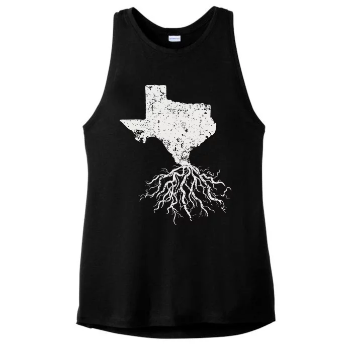 Texas Texan Roots Distressed Patriotic Tx Gift Patriot Ladies Tri-Blend Wicking Tank