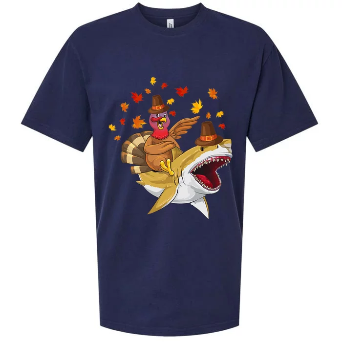 Thanksgiving Turkey Riding Shark Funny Toddler Boys Premium Sueded Cloud Jersey T-Shirt