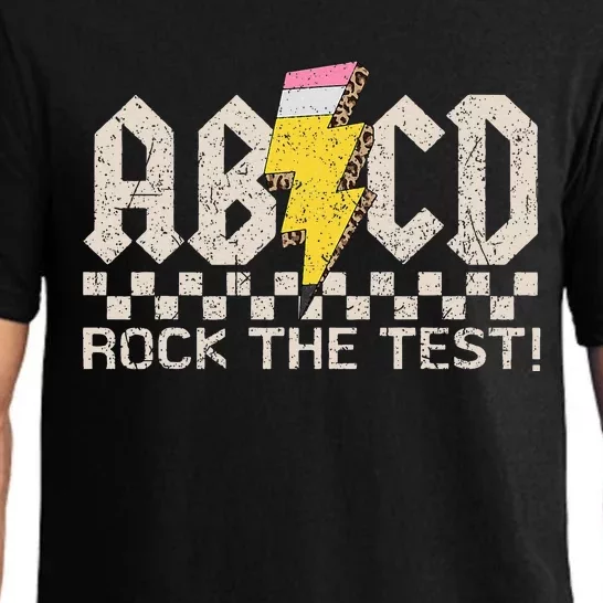 Teacher Testing Retro Abcd Rock The Test Day Funny School Pajama Set