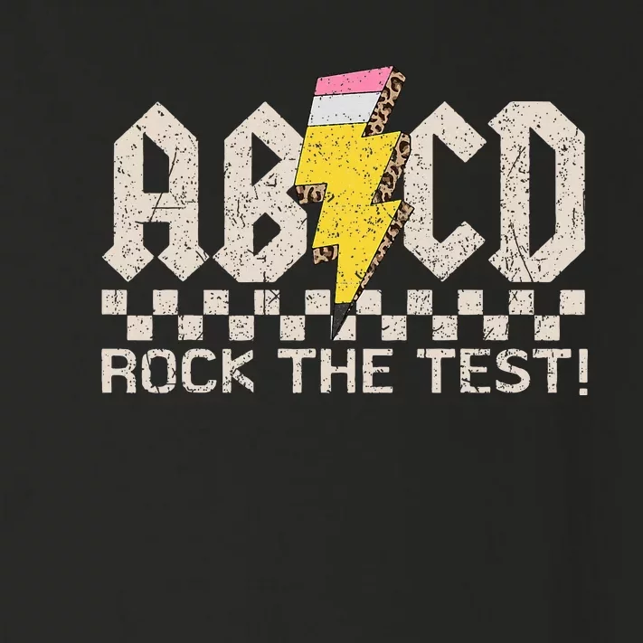 Teacher Testing Retro Abcd Rock The Test Day Funny School Toddler Long Sleeve Shirt