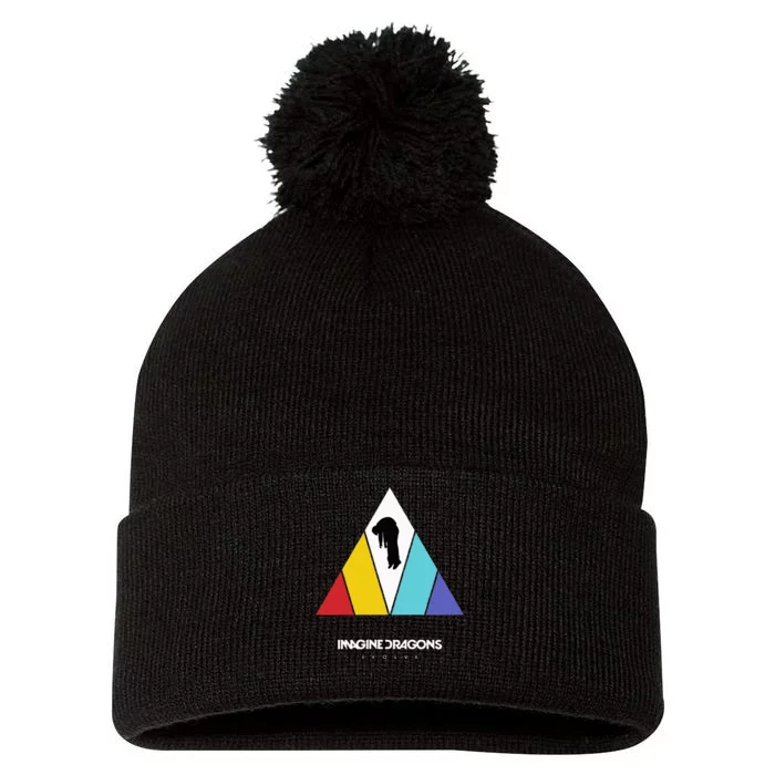 Triangle Pom Pom 12in Knit Beanie