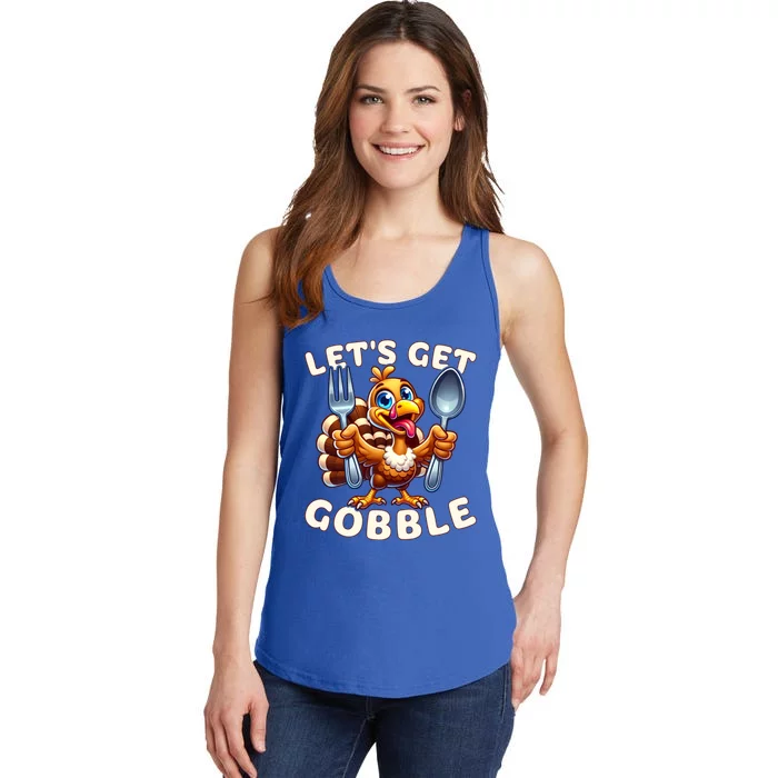 Thanksgiving Turkey Ready For Dinner LetS Get Gobble Gift Ladies Essential Tank