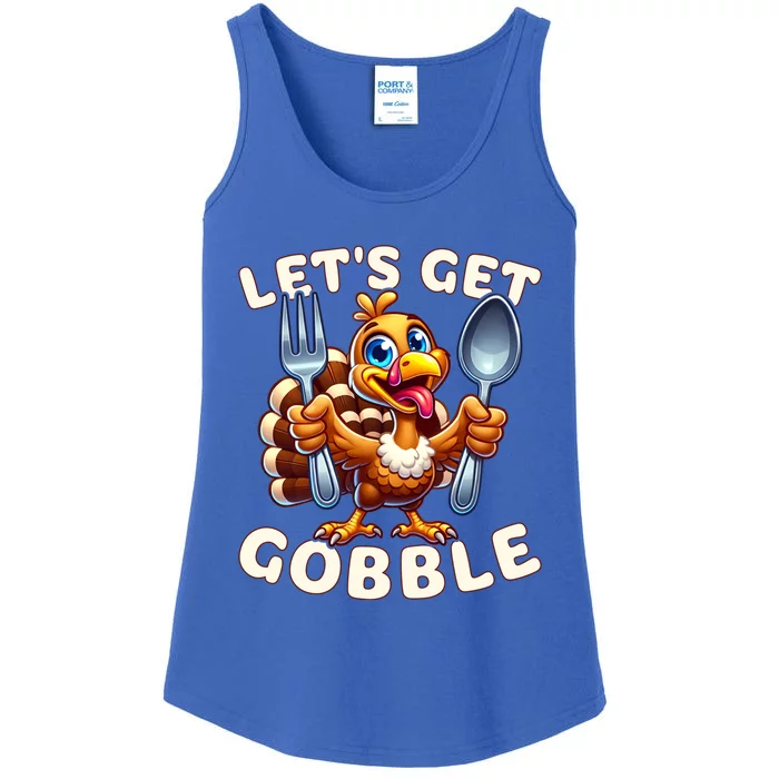 Thanksgiving Turkey Ready For Dinner LetS Get Gobble Gift Ladies Essential Tank