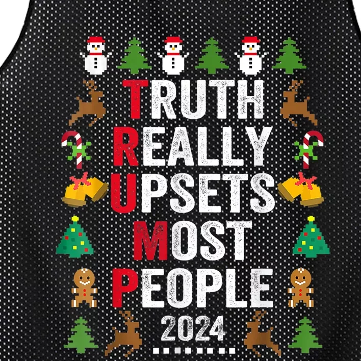 Trump Truth Really Upset Most People Trump 2024 America Flag Mesh Reversible Basketball Jersey Tank