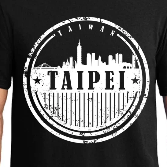 Taipei Taiwan Retro Grunge City Skyline Graphic Gift Pajama Set