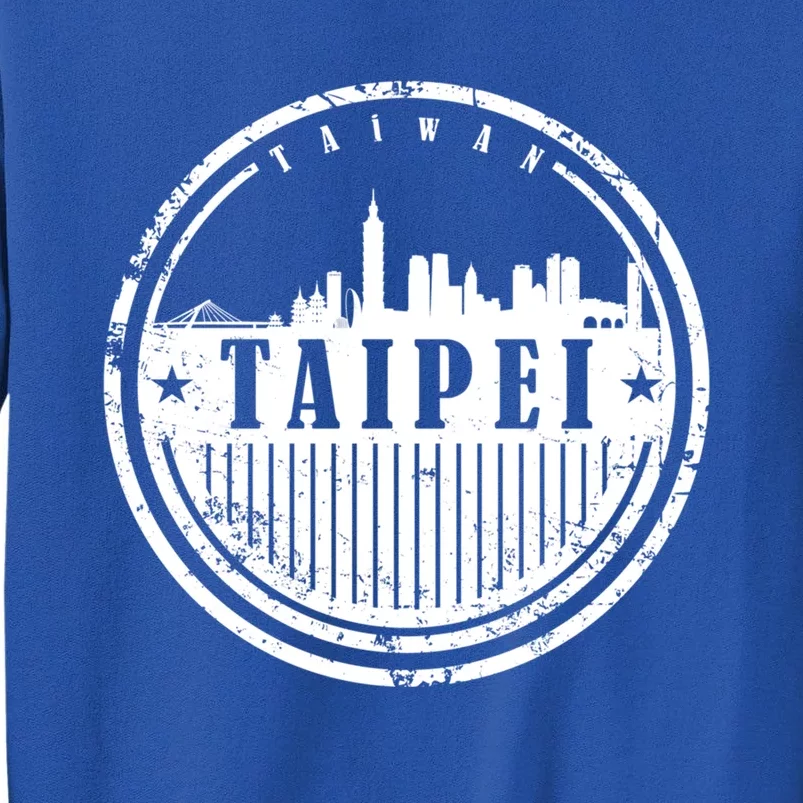 Taipei Taiwan Retro Grunge City Skyline Graphic Gift Tall Sweatshirt