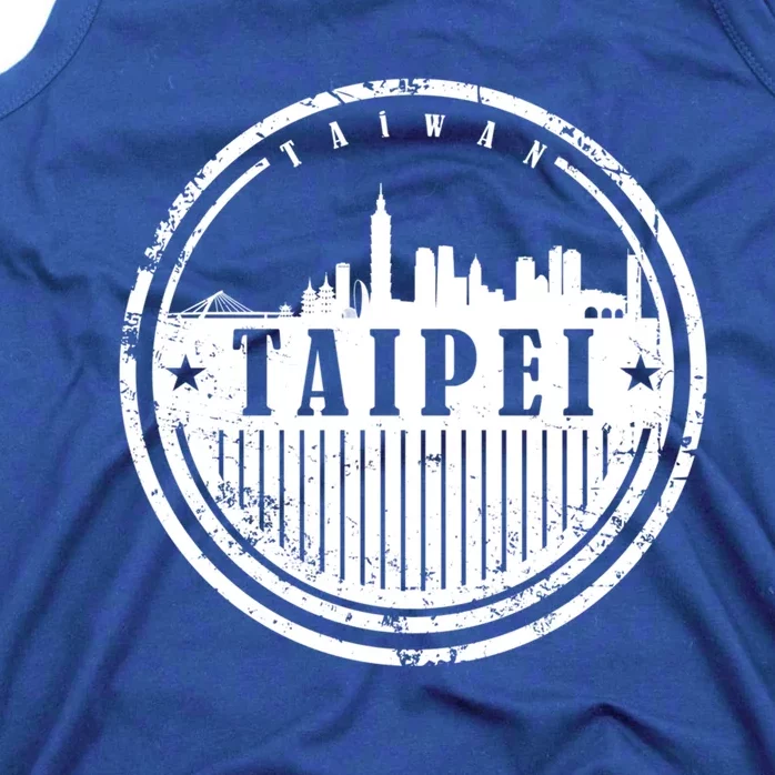 Taipei Taiwan Retro Grunge City Skyline Graphic Gift Tank Top