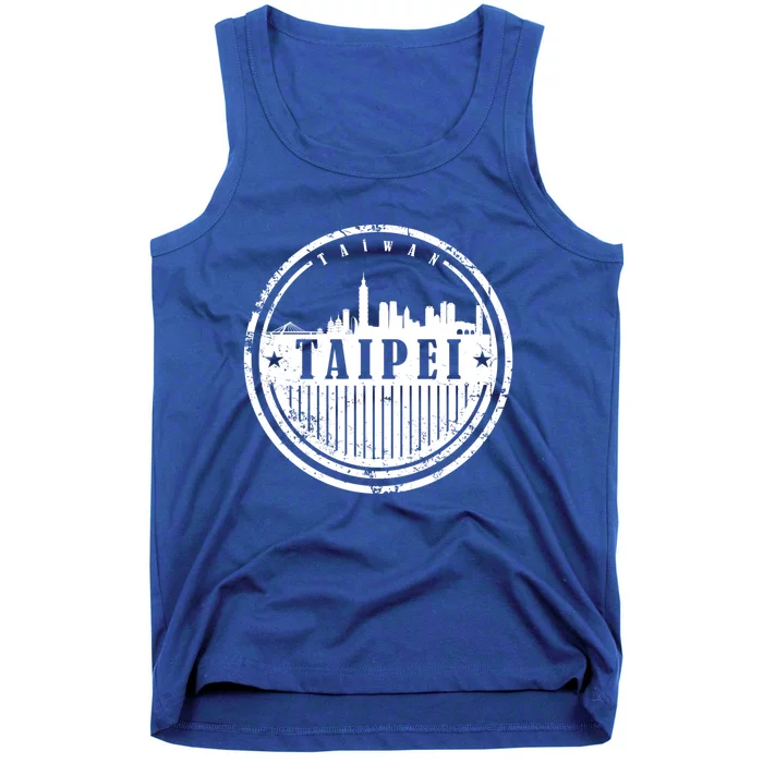 Taipei Taiwan Retro Grunge City Skyline Graphic Gift Tank Top