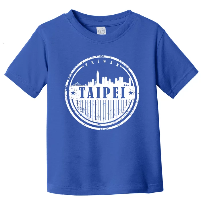 Taipei Taiwan Retro Grunge City Skyline Graphic Gift Toddler T-Shirt