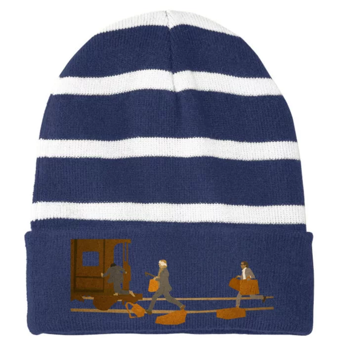 Train Striped Beanie with Solid Band