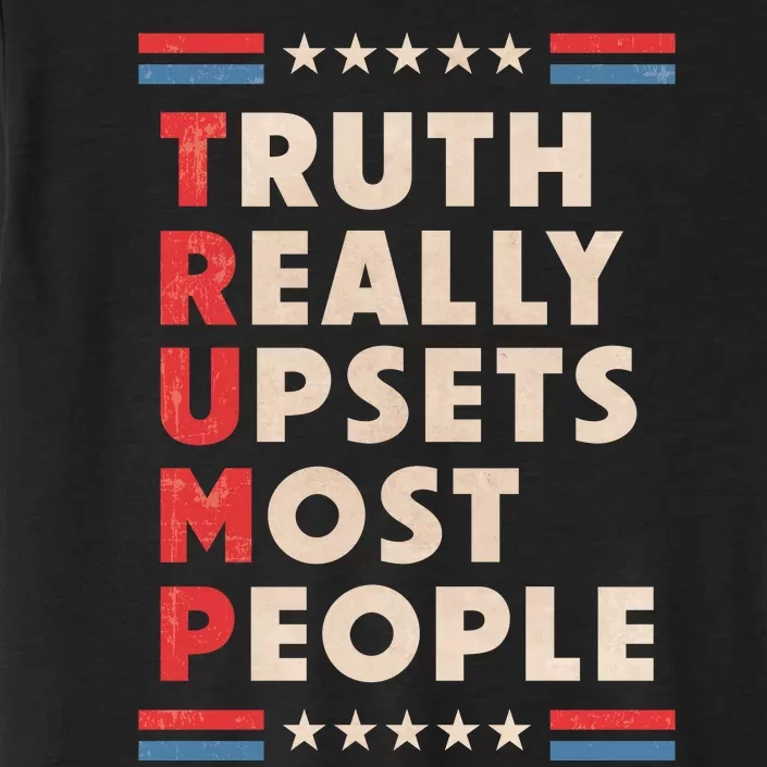 Trump Truth Really Upsets Most People Trump 2024 USA Flag ChromaSoft Performance T-Shirt