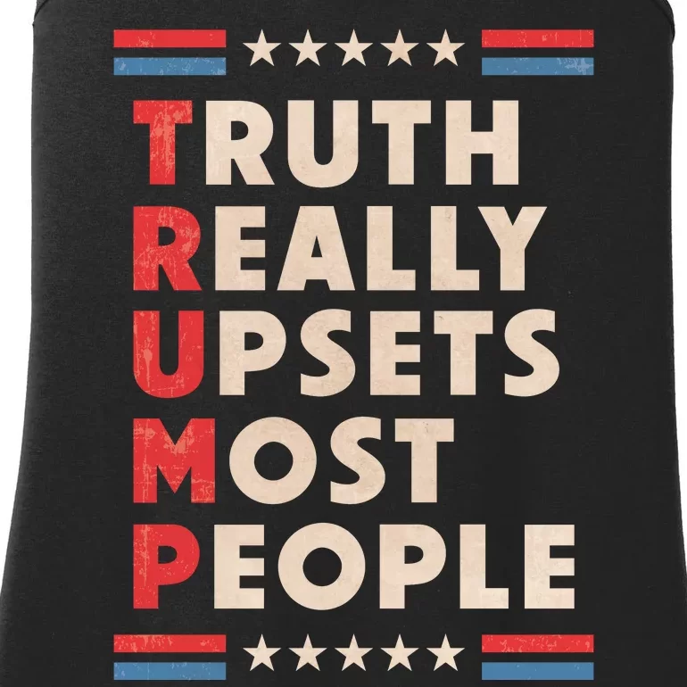 Trump Truth Really Upsets Most People Trump 2024 USA Flag Ladies Essential Tank