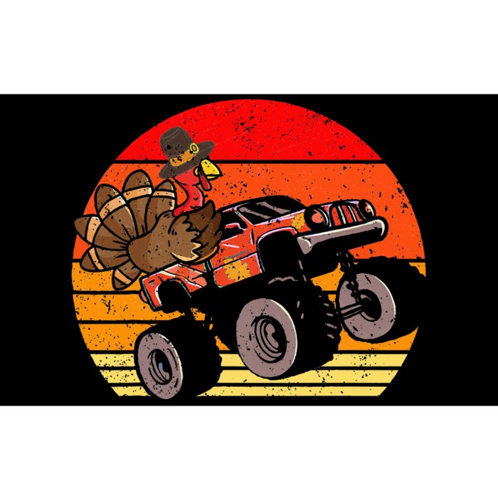 Thanksgiving Turkey Riding Monster Truck Bumper Sticker