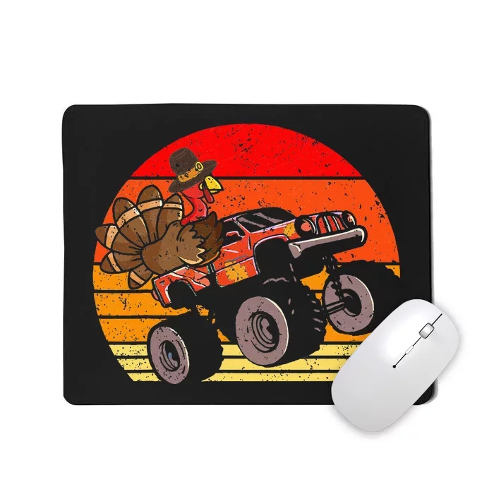 Thanksgiving Turkey Riding Monster Truck Mousepad