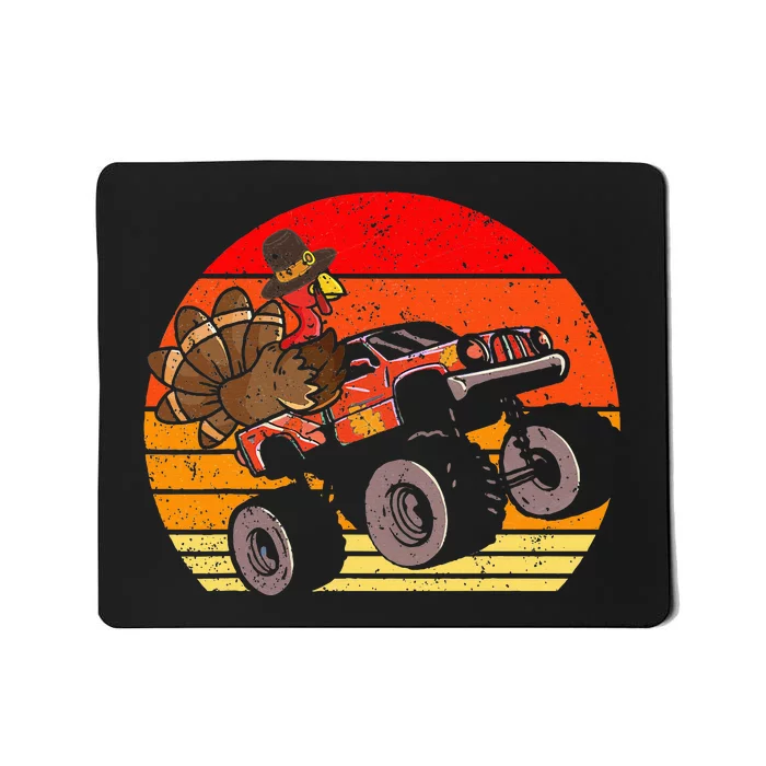 Thanksgiving Turkey Riding Monster Truck Mousepad