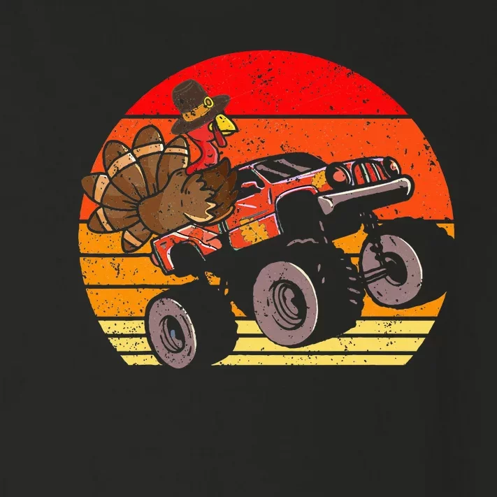 Thanksgiving Turkey Riding Monster Truck Toddler Long Sleeve Shirt