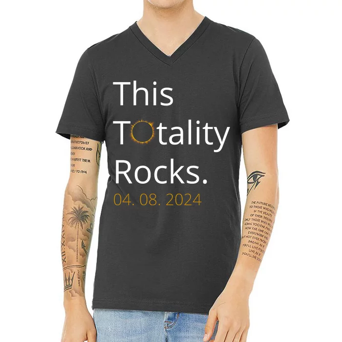 This Totality Rocks Solar Eclipse 2024 V-Neck T-Shirt